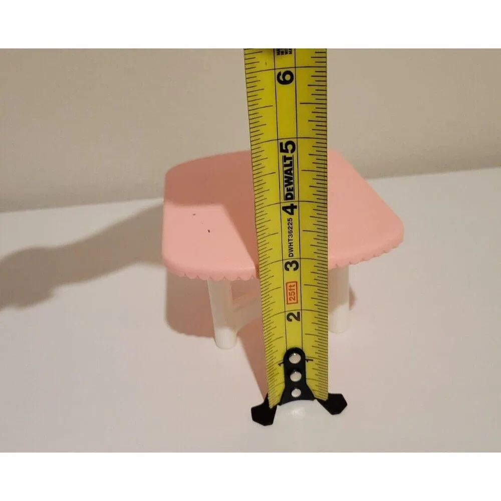 Playskool Dollhouse Pink White Dining Room Table Furniture 1990s